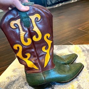 Nine west leather multi color boots